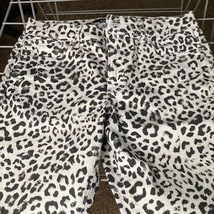 Leopard print jeans leggings